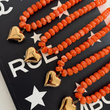 Orange Heart Necklace - Greige Goods