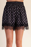 Polka and Lace Shorts - Greige Goods
