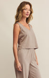 Sloane V-Neck Top - Greige Goods