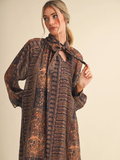 Vintage Print Mini Dress - Greige Goods