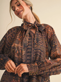 Vintage Print Mini Dress - Greige Goods