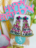 Birthday Girl Beaded Earring - Greige Goods