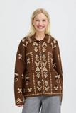 Byorlia Jacquard Cardigan - Greige Goods