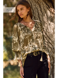 Plus Floral Printed Blouse - Greige Goods