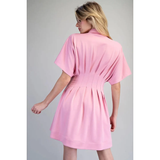 Solid Pleated Mini Dress - Greige Goods