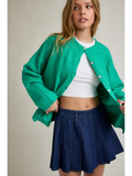 Long Sleeve Crew Neck Sweater Cardigan - Greige Goods