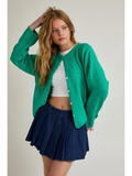 Long Sleeve Crew Neck Sweater Cardigan - Greige Goods