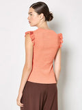 Textured Ruffle Sleeve Top - Greige Goods