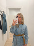 Two Toned Front Tie Denim Jacket