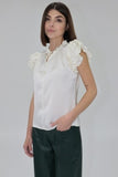 Nura Satin Top - Greige Goods