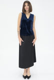 Liya Satin Midi Skirt - Greige Goods