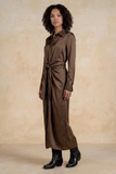 Fall Plans Midi Dress - Greige Goods