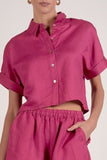 Button Up Collar Top - Greige Goods