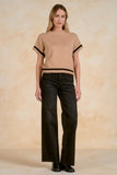 Black Stripe Crewneck Sweater