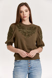 The Kyle Puff Sleeve Top - Greige Goods