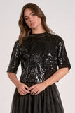 Sequin Crewneck - Greige Goods