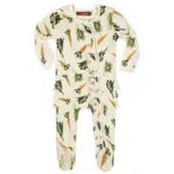 O Footed Ruffle Romper - Greige Goods