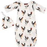 Greige Baby Gown & Hat Set - Greige Goods