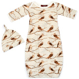 Greige Baby Gown & Hat Set - Greige Goods