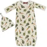 O Baby Gown/Hat Set - Greige Goods