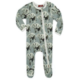 Zip Ruffle Footed Romper - Greige Goods