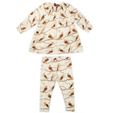 Owl Bamboo Dress & Legging Set - Greige Goods