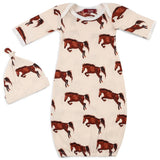 Greige Baby Gown & Hat Set - Greige Goods