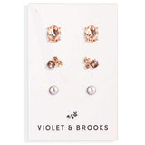 Cleo Boxed Earring Trio - Greige Goods