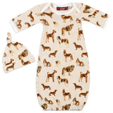 O Baby Gown/Hat Set - Greige Goods